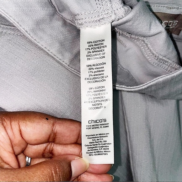 Chico's Ankle Denim Girlfriend Jean Moonlight Gray - Picture 10 of 13